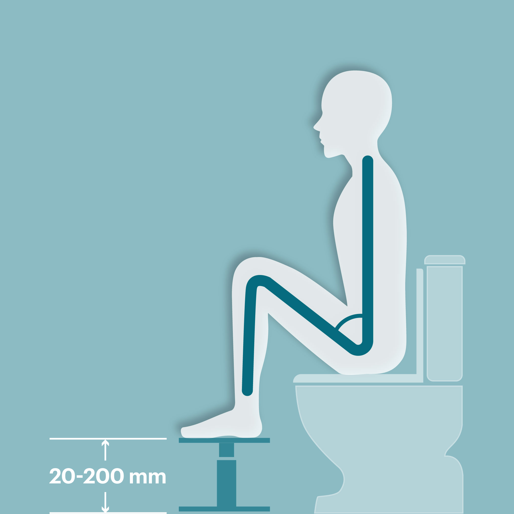 Taburete fisiológico para inodoro con altura ajustable - Imagen 10